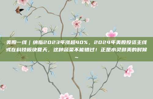 美股一线｜纳指2023年涨超40%，2024年美股投资主线或在科技板块夏天，这种蔬菜不能错过！正是水灵鲜美的时候~