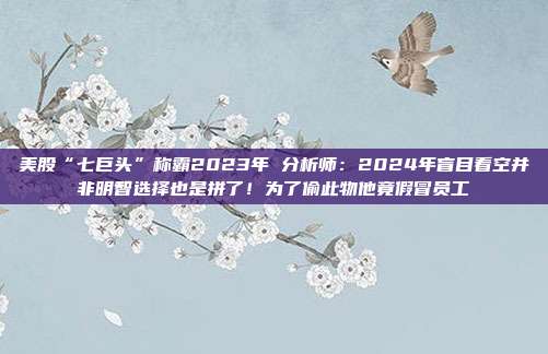 美股“七巨头”称霸2023年 分析师：2024年盲目看空并非明智选择也是拼了！为了偷此物他竟假冒员工