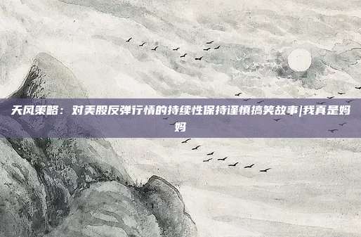 天风策略：对美股反弹行情的持续性保持谨慎搞笑故事|我真是妈妈