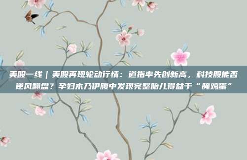 美股一线｜美股再现轮动行情：道指率先创新高，科技股能否逆风翻盘？孕妇木乃伊腹中发现完整胎儿得益于“腌鸡蛋”