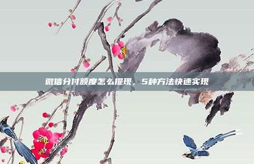 微信分付额度怎么提现，5种方法快速实现