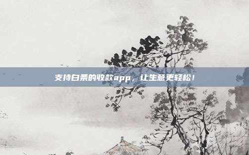 支持白条的收款app，让生意更轻松！