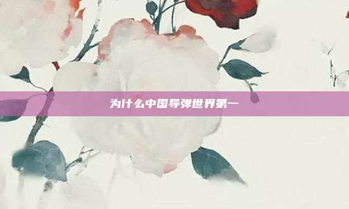 为什么中国导弹世界第一