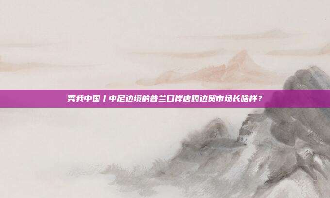 秀我中国丨中尼边境的普兰口岸唐嘎边贸市场长啥样？