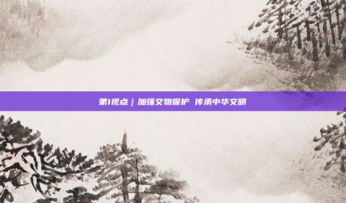 第1视点｜加强文物保护 传承中华文明
