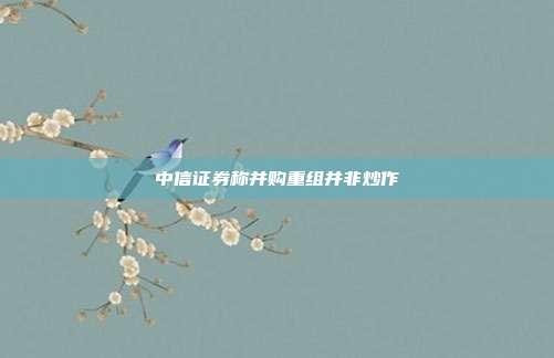 中信证券称并购重组并非炒作