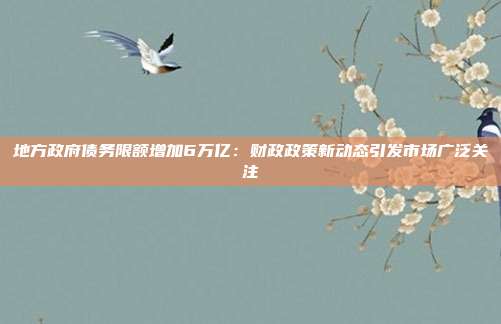 地方政府债务限额增加6万亿：财政政策新动态引发市场广泛关注