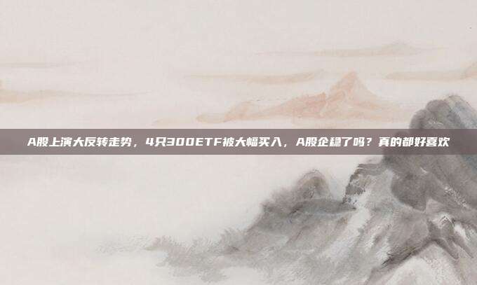 A股上演大反转走势，4只300ETF被大幅买入，A股企稳了吗？真的都好喜欢