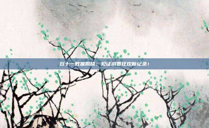 双十一数据揭晓：见证消费狂欢新纪录！