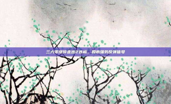 三六零涨停走出2连板，股市强势反弹信号
