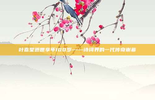叶嘉莹逝世享年100岁——诗词界的一代传奇谢幕