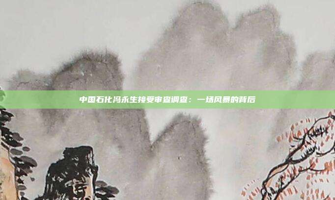 中国石化冯永生接受审查调查：一场风暴的背后