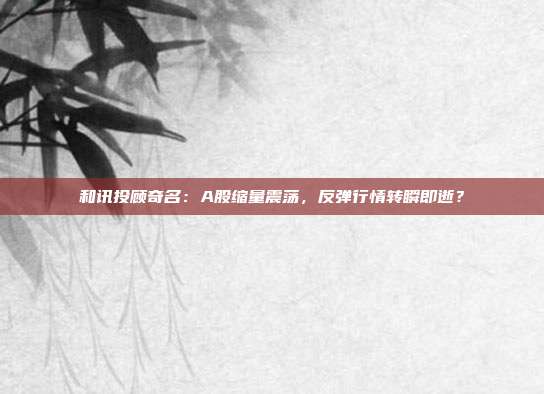 和讯投顾奇名：A股缩量震荡，反弹行情转瞬即逝？