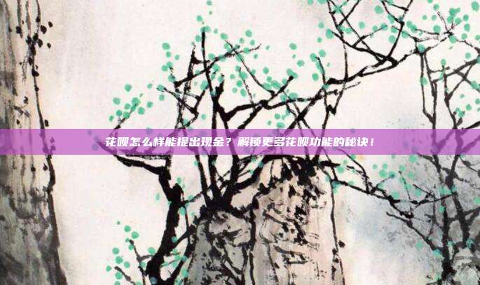 花呗怎么样能提出现金？解锁更多花呗功能的秘诀！