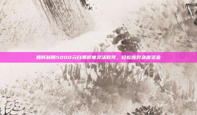 如何利用5000元白条额度灵活取现，轻松应对急需资金