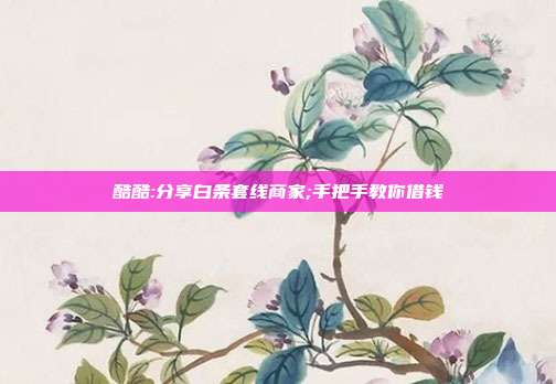 酷酷:分享白条套线商家;手把手教你借钱 第1张 酷酷:分享白条套线商家;手把手教你借钱 第1张