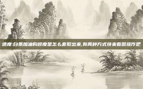 速度:白条加油购额度是怎么套取出来,有两种方式快来看图操作吧