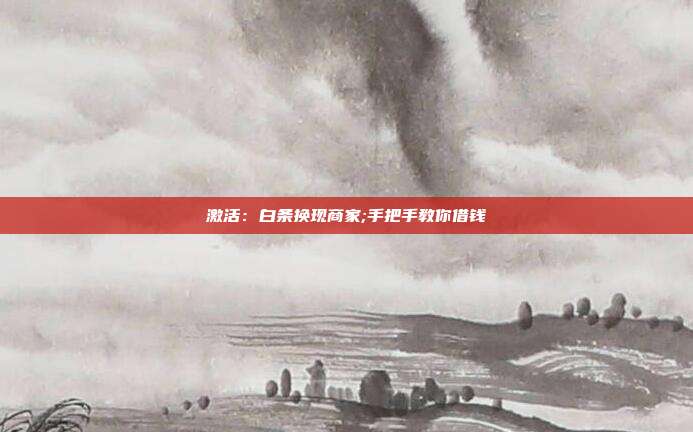 激活:白条换现商家;手把手教你借钱 第1张 激活:白条换现商家;手把手教你借钱 第1张