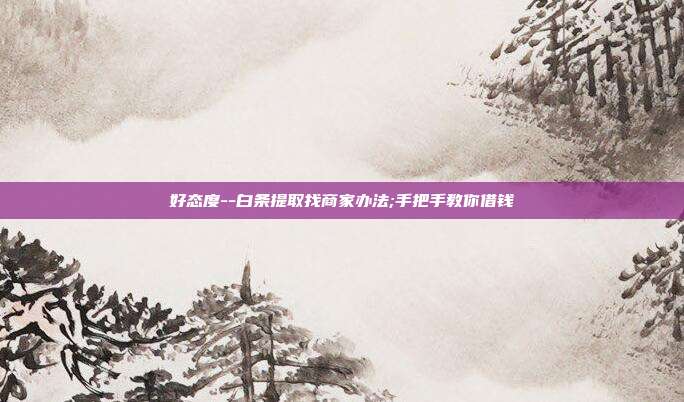 好态度--白条提取找商家办法;手把手教你借钱 第1张 好态度--白条提取找商家办法;手把手教你借钱 第1张