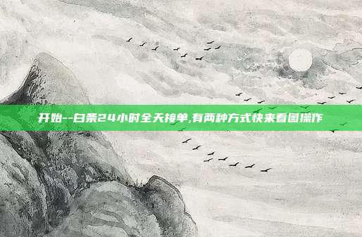 开始--白条24小时全天接单,有两种方式快来看图操作 第1张 开始--白条24小时全天接单,有两种方式快来看图操作 第1张