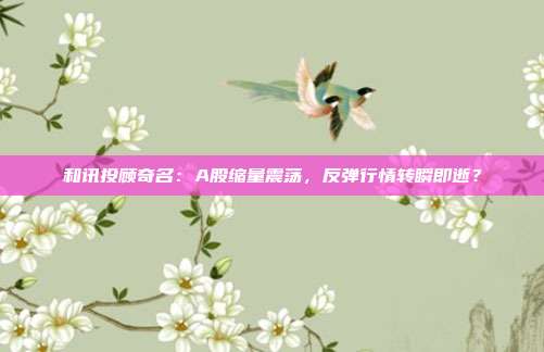 和讯投顾奇名：A股缩量震荡，反弹行情转瞬即逝？