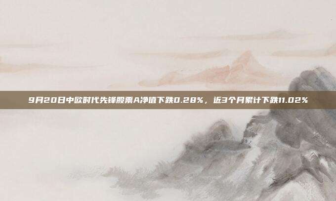 9月20日中欧时代先锋股票A净值下跌0.28%，近3个月累计下跌11.02%