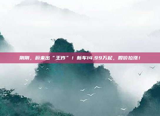 刚刚，蔚来出“王炸”！新车14.99万起，股价拉涨！