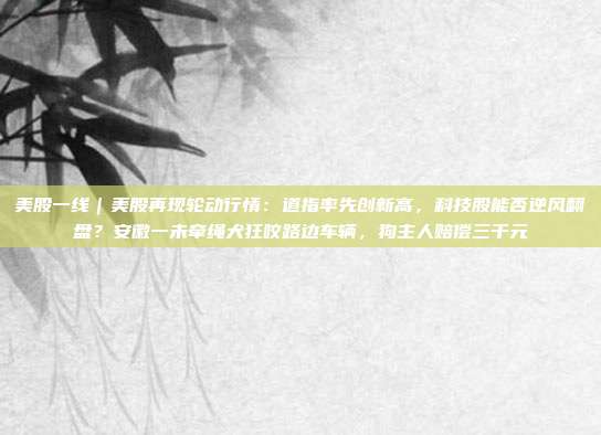 美股一线｜美股再现轮动行情：道指率先创新高，科技股能否逆风翻盘？安徽一未牵绳犬狂咬路边车辆，狗主人赔偿三千元