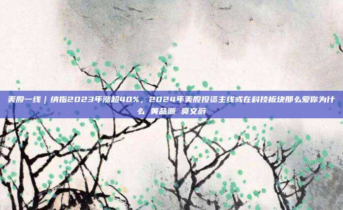 美股一线｜纳指2023年涨超40%，2024年美股投资主线或在科技板块那么爱你为什么 黄品源 莫文蔚
