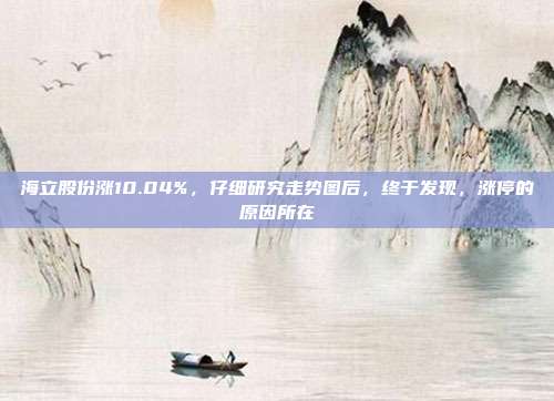 海立股份涨10.04%，仔细研究走势图后，终于发现，涨停的原因所在