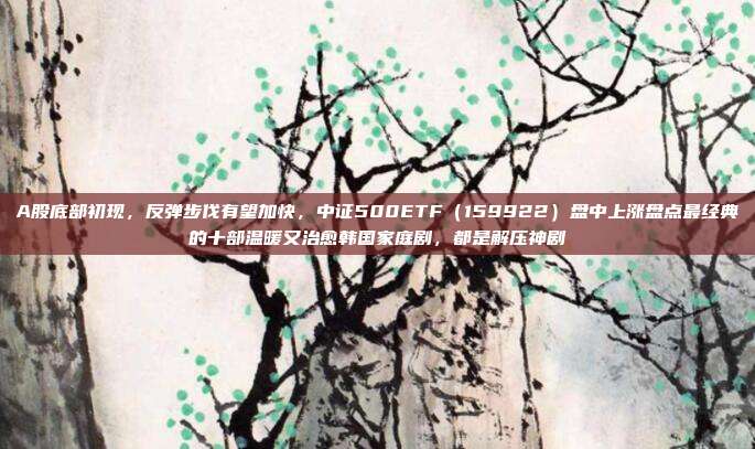 A股底部初现，反弹步伐有望加快，中证500ETF（159922）盘中上涨盘点最经典的十部温暖又治愈韩国家庭剧，都是解压神剧